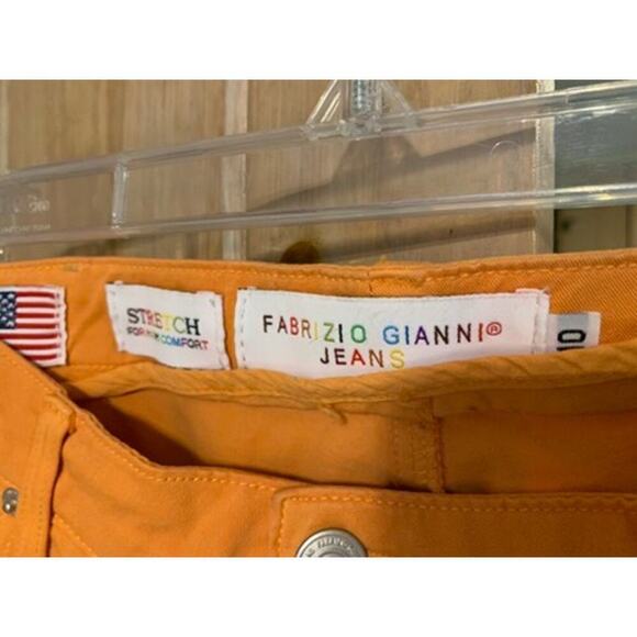Fabrizio Gianni Orange Stretchy Classic Cut Jeans Size 10 - Picture 3 of 6